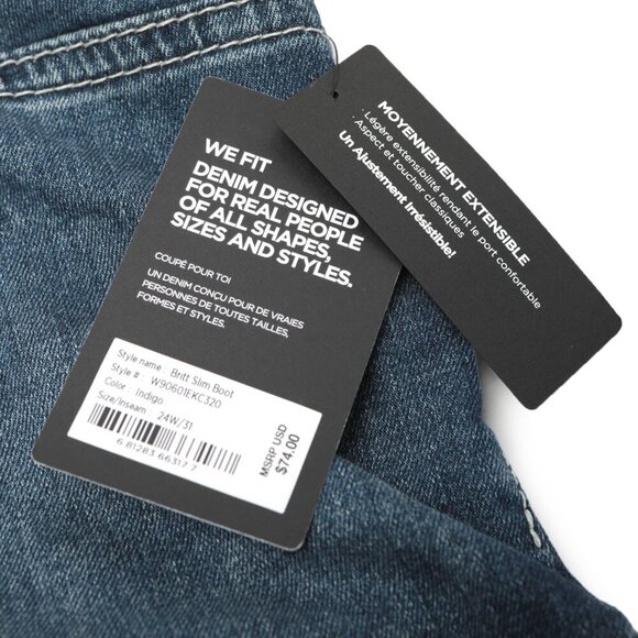 Silver Britt Low Rise Curvy Slim Bootcut Jeans Indigo Denim Stretch Sz 24 NEW - Picture 9 of 12